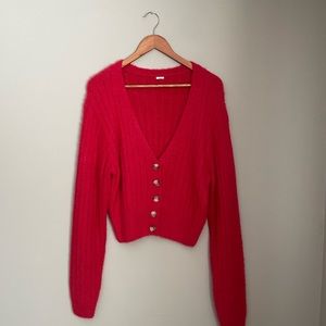 Fuzzy Cropped Cardigan